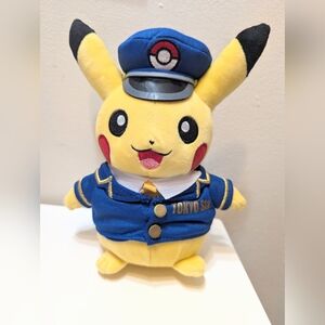 Pokemon Center Tokyo Station Exclusive Conductor Pikachu Plush 2014 Japan